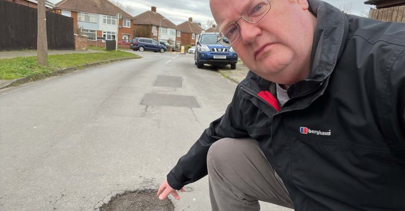 Another pothole in Worcester Road