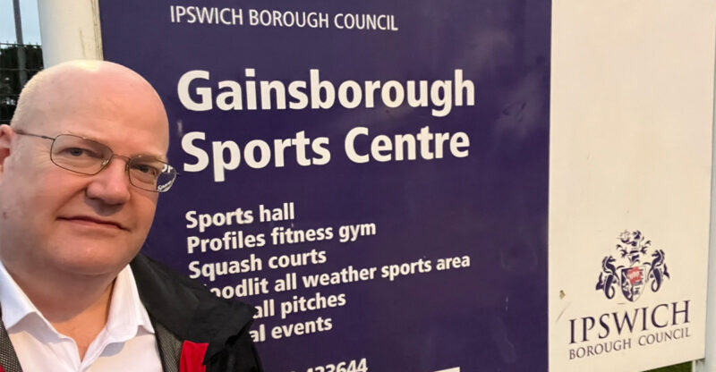 Councillor Martin Cook outside Gainsborough Sports Centre