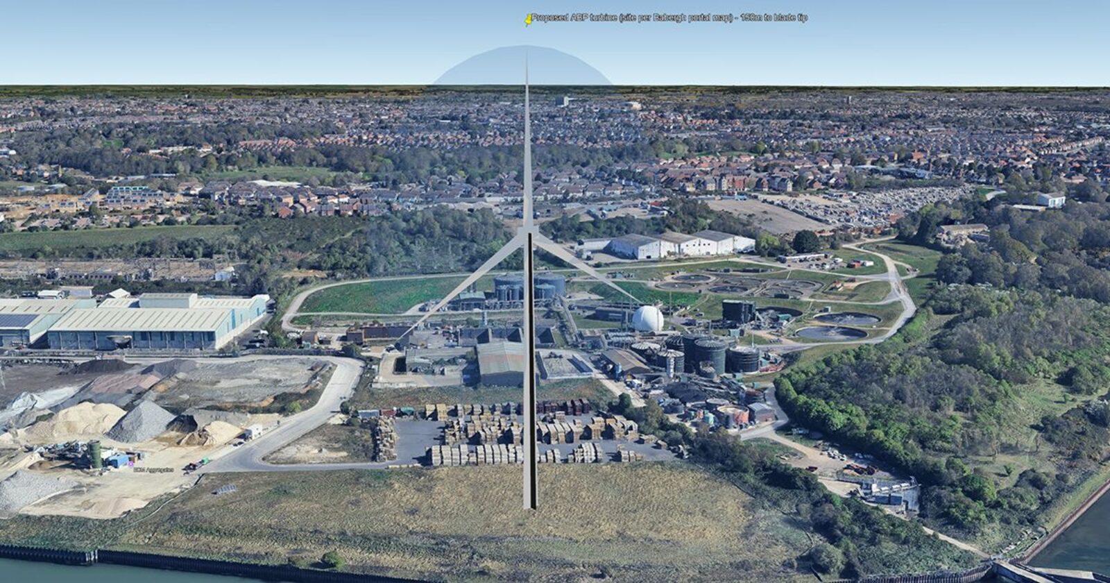 Aerial context view showing the position of the site relative to nearby homes. Google Earth, indicative only.
